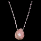 Pendentif Rhodonite et Chaîne perles d'émail Acier