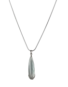 Pendentif Aigue marine & chaîne Argent 925