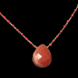 Pendentif Cornaline et Chaîne perles d'émail plaqué or