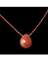 Pendentif Cornaline et Chaîne perles d'émail plaqué or