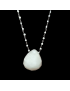 Pendentif Pierre de lune et Chaîne perles d'émail Acier