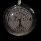 Pendentif Obsidienne argentée Arbre de vie avec chaîne