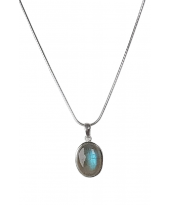 Pendentif Labradorite et chaîne argent 925