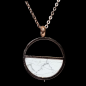 Pendentif Howlite avec chaîne Acier inox plaquée or