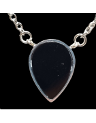 Pendentif Onyx avec chaîne Acier inox