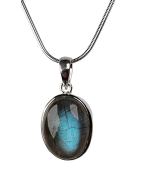 Pendentif Labradorite et chaîne argent 925