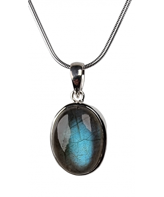 Pendentif Labradorite et chaîne argent 925