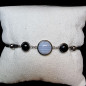 Bracelet Calcédoine & Onyx sur cordon