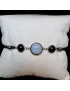 Bracelet Calcédoine & Onyx sur cordon