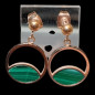 Boucles Malachite plaqué or rosé