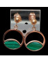 Boucles d'oreilles Malachite plaqué or rosé