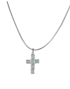 Pendentif Topaze bleue Croix et chaîne argent 925