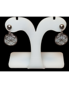 Boucles Nacre Fleur de vie Acier inox