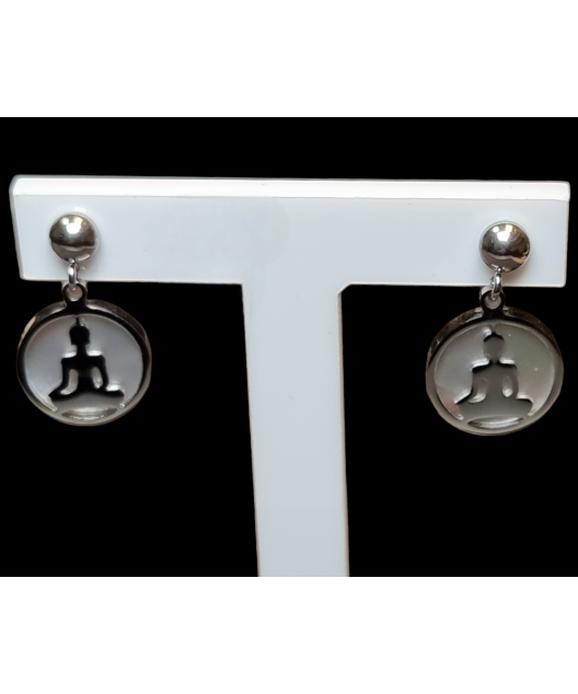 Boucles Nacre Bouddha Acier inox