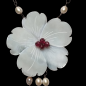 Collier Nacre Perles & Rubellite Fleur Argent 925
