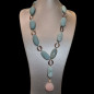 Collier Amazonite & Quartz rose Argent 925