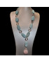 Collier Amazonite & Quartz rose Argent 925