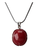 Pendentif Rhodochrosite et chaîne argent 925