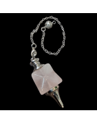 Pendule Quartz rose Etoile Merkaba