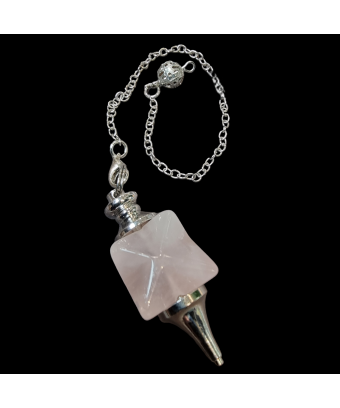 Pendule Quartz rose Etoile Merkaba