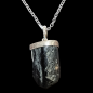 Pendentif Tourmaline noire Argent 925 sur chaîne acier inox