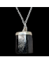 Pendentif Tourmaline noire Argent 925 sur chaîne acier inox
