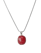 Pendentif Rhodochrosite et chaîne argent 925