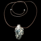 Pendentif Tourmaline noire brute Argent 925 sur cordon réglable