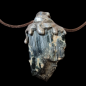 Pendentif Tourmaline noire brute Argent 925 sur cordon réglable