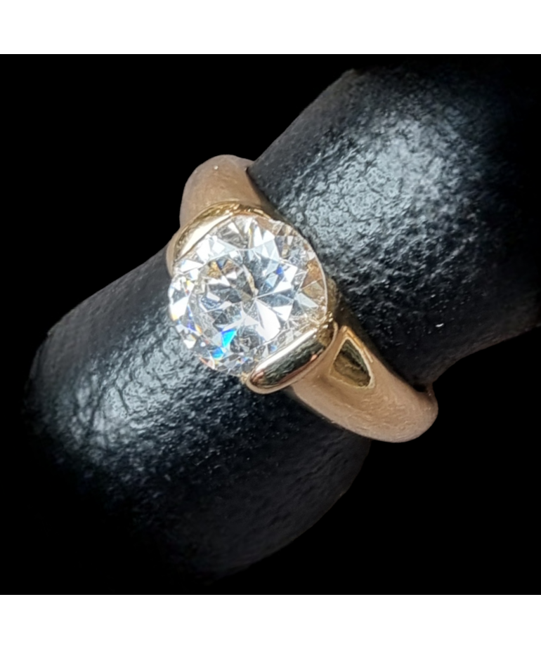 Bague Zirconium Bronze plaqué or Taille 52