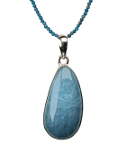 Pendentif Aigue marine sur chaîne Argent 925