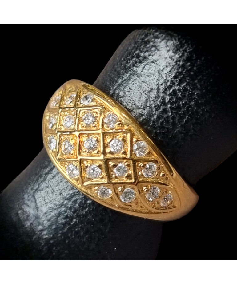 Bague Zirconium Bronze plaqué or Taille 54