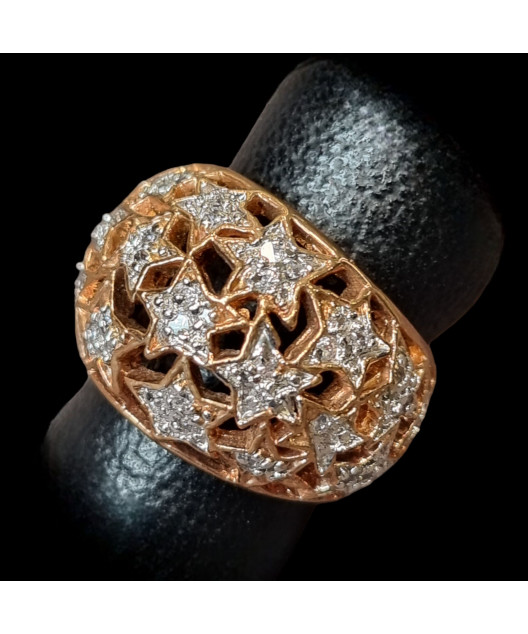 Bague Zirconium Bronze plaqué or Taille 56
