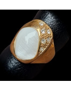 Bague Zirconium Bronze plaqué or Taille 59
