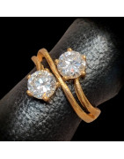 Bague Zirconium Bronze plaqué or Taille 52