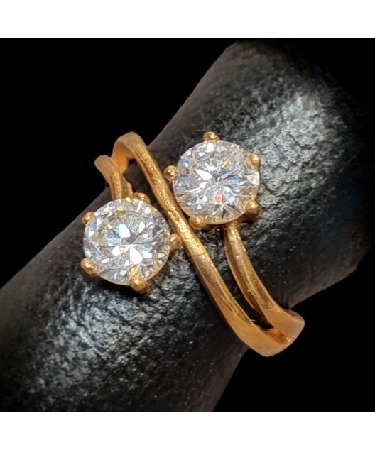 Bague Zirconium Bronze plaqué or Taille 52