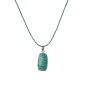 Pendentif Amazonite et chaîne perles Apatite facettées argent 925