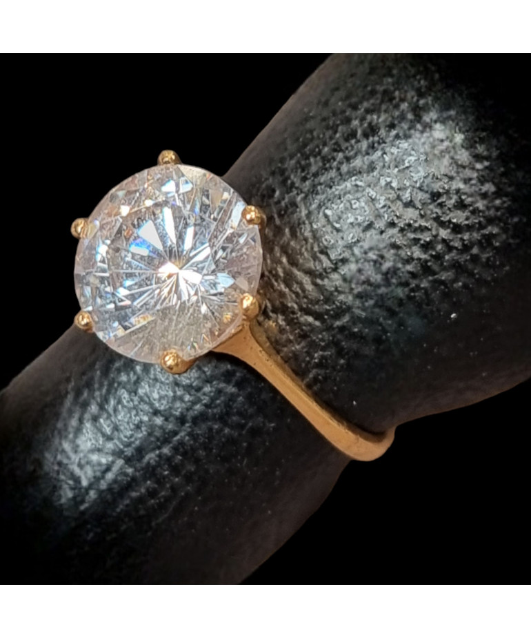 Bague Zirconium Bronze plaqué or Taille 53