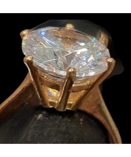 Bague Zirconium Bronze plaqué or Taille 53