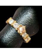 Bague Zirconium Bronze plaqué or Taille 56