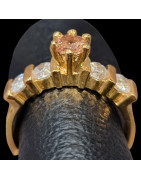 Bague Zirconium Bronze plaqué or Taille 56