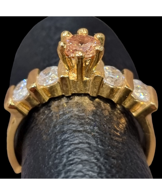 Bague Zirconium Bronze plaqué or Taille 56