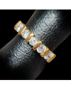 Bague Zirconium Bronze plaqué or Taille 52