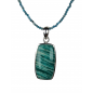 Pendentif Amazonite et chaîne perles Apatite facettées argent 925