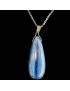 Pendentif Cyanite bleue sur chaîne acier