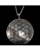 Pendentif Fleur de vie Acier GM avec chaîne