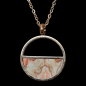 Pendentif Agate Crazy lace sur chaîne Acier rosé