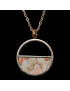 Pendentif Agate Crazy lace sur chaîne Acier rosé