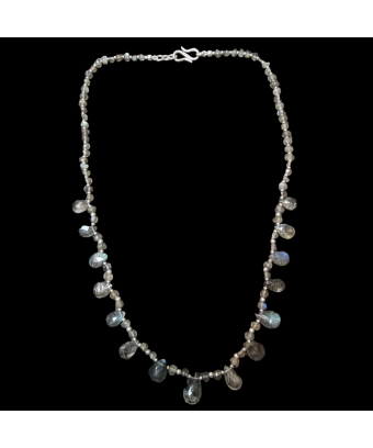 Collier Labradorite avec fermoir Argent 925
