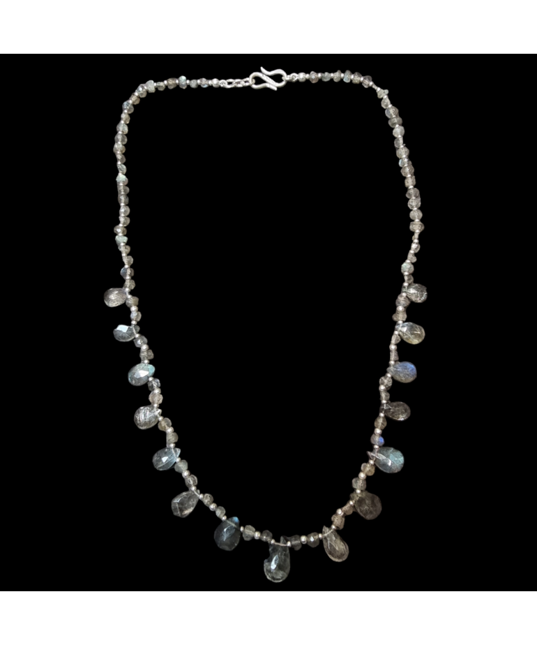 Collier Labradorite avec fermoir Argent 925